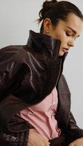 Oversized Leather Bomber Woman Smythe