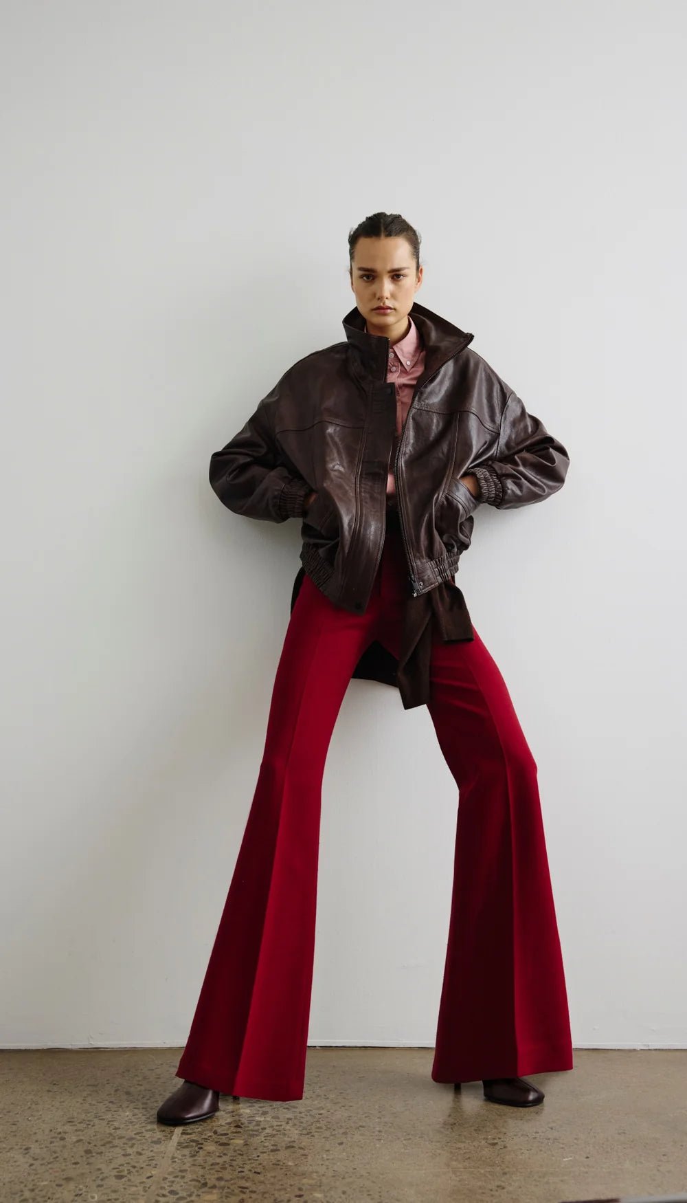 Oversized Leather Bomber Woman Smythe