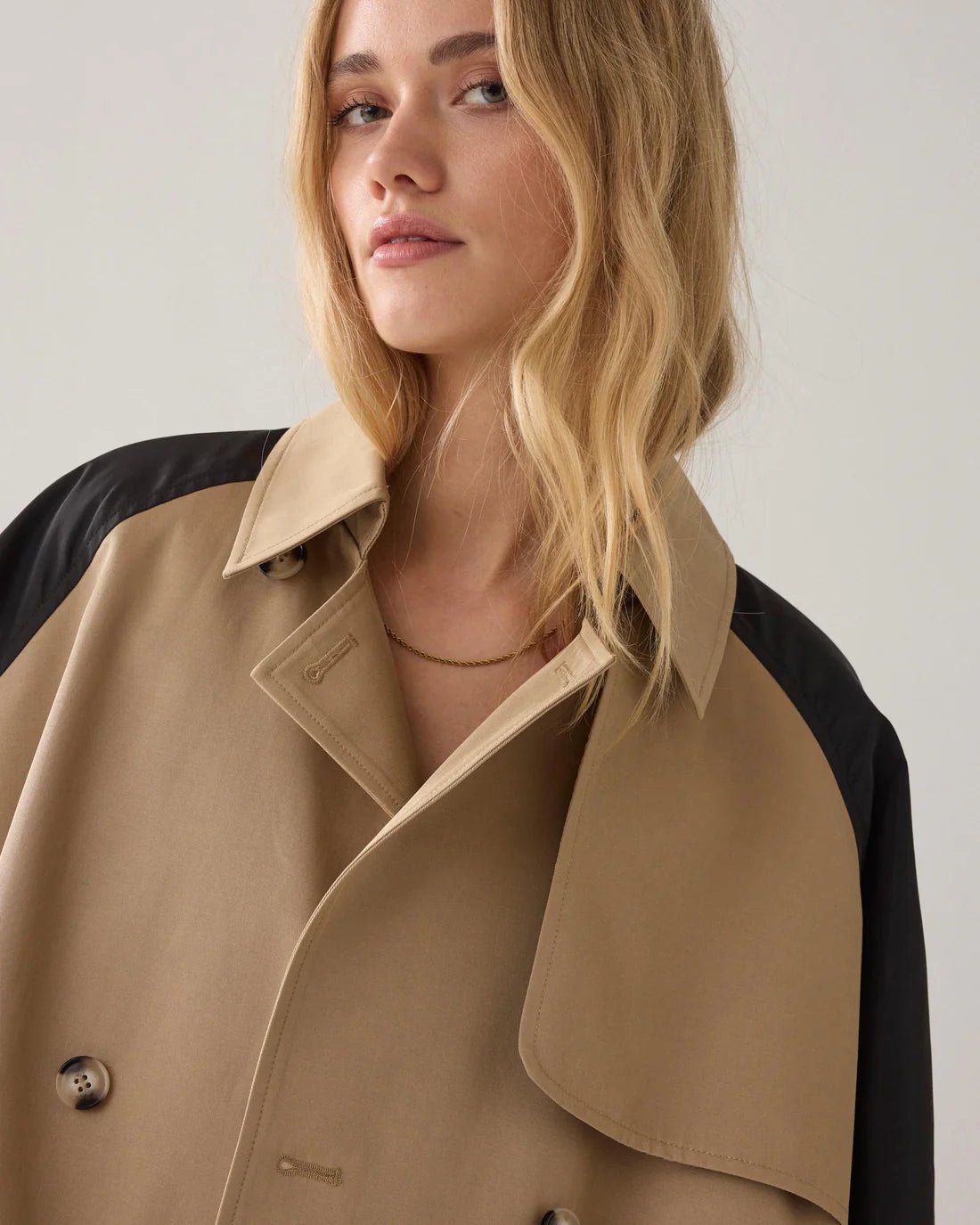 Oversized trench coat with contrast jacket SUMMUM