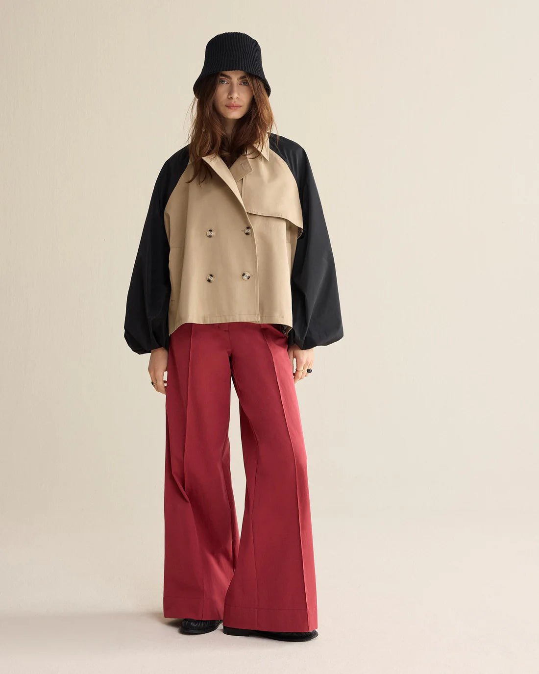Oversized trench coat with contrast jacket SUMMUM