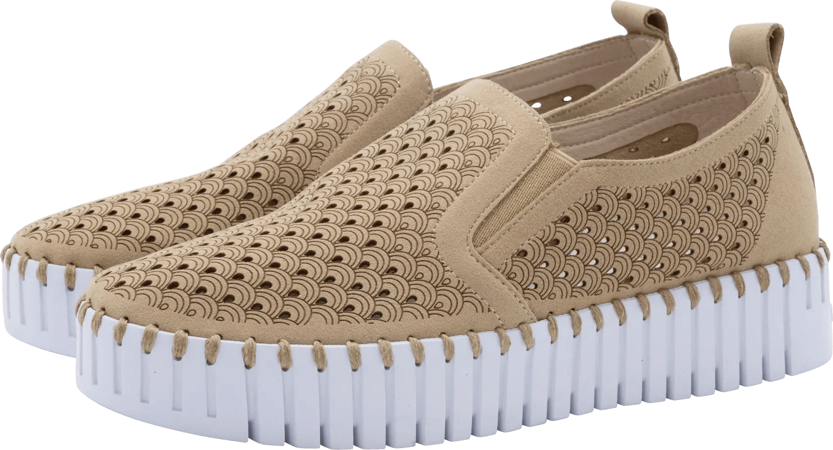 Platform Elastic Slip On With Cut Outs ILSE JACOBSEN Latte 38