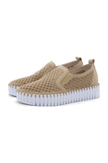 Platform Elastic Slip On With Cut Outs ILSE JACOBSEN Latte 36