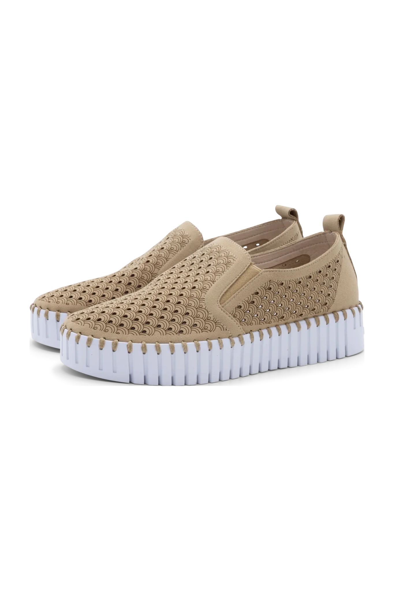 Platform Elastic Slip On With Cut Outs ILSE JACOBSEN Latte 36