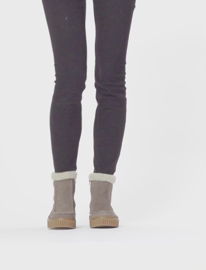 Suede Boots with Shearling Footwear ILSE JACOBSEN