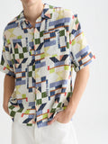 Printed Stitched Relaxed-Fit Short-Sleeved Shirt Men Shirts Scotch Soda Homme