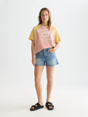 Raglan Artwork Loose Fit T-Shirt T-Shirts Scotch Soda Femme Canyon Clay XS