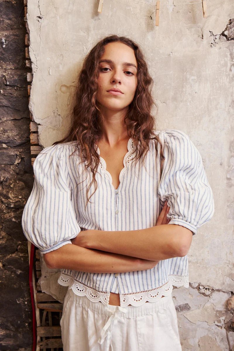 RAY BLOUSE Blouses Melissa Nepton White Navy Stripe XS