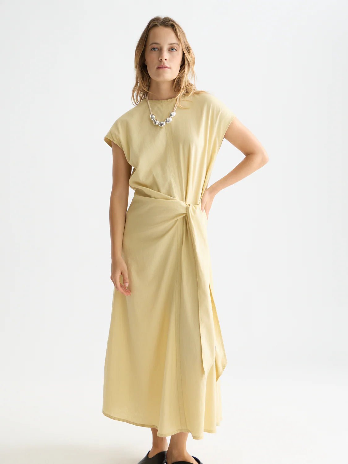Relaxed Linen Blend Tie Dress Dresses Scotch Soda Femme