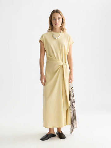 Relaxed Linen Blend Tie Dress Dresses Scotch Soda Femme Parsnip 34