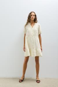 REV DRESS Melissa Nepton Cream Stripe XS
