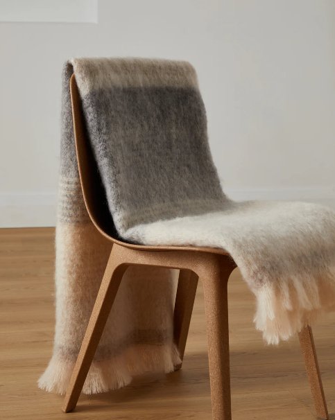 REVERSIBLE CLASSIC OMBREID MOHAIR & WOOL THROW living-homeaccents FOXFORD   