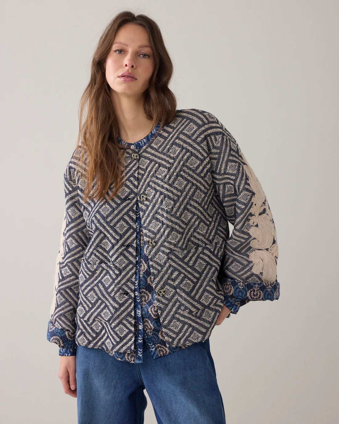 Reversible jacket with embroidery Outerwear SUMMUM