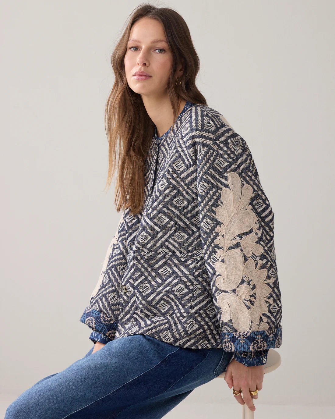 Reversible jacket with embroidery Outerwear SUMMUM