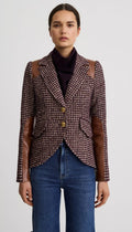 Saddle-Patch Equestrian Blazer Woman Smythe XS Plum Houndstooth