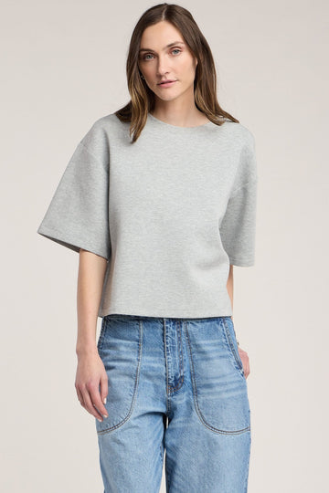 Scuba Knit Top Woman VELVET XS HEATHER GREY/WHITE