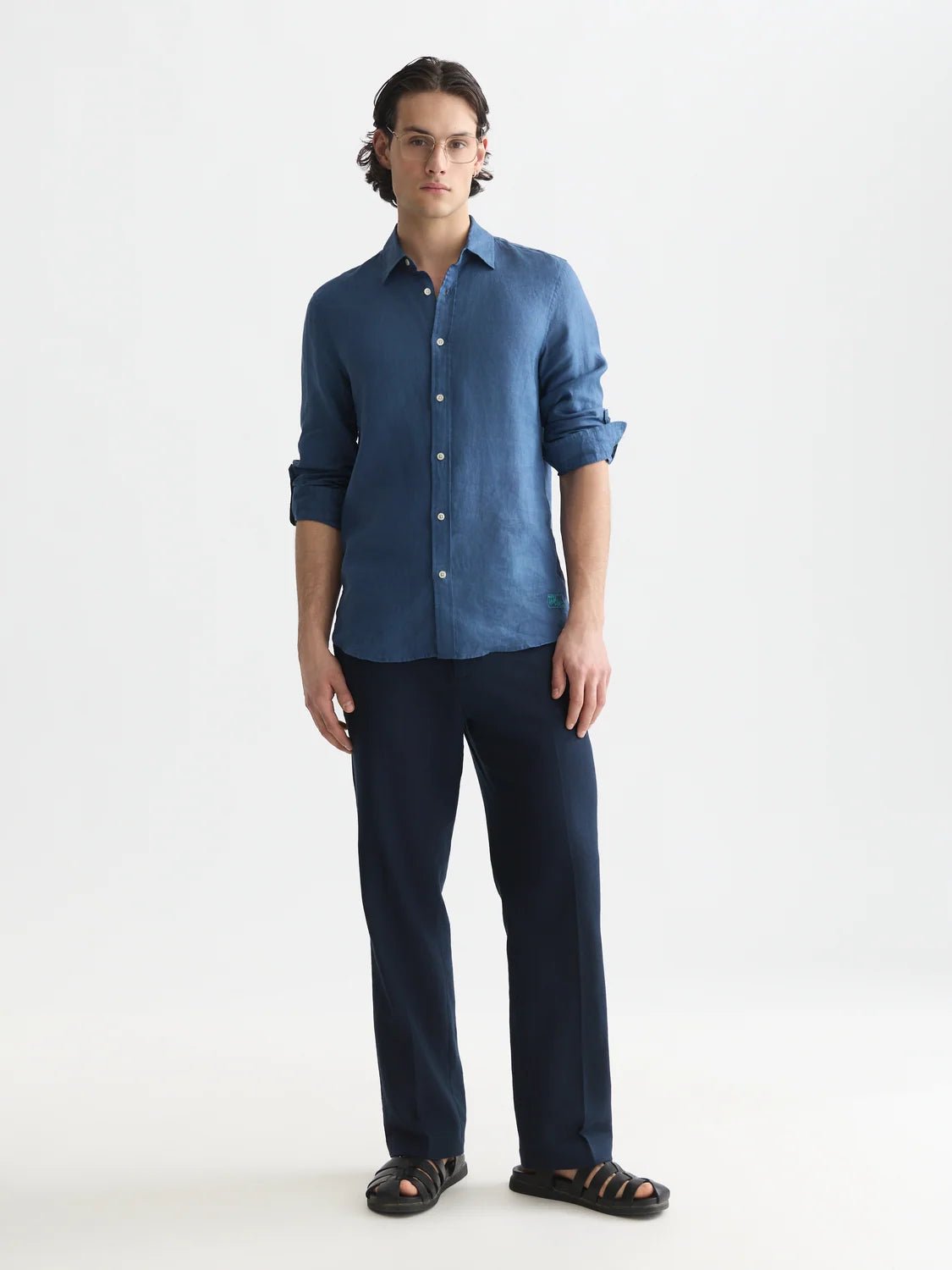 Seasonal Core Linen Regular-Fit Shirt Man Scotch & Soda Ensign Blue L