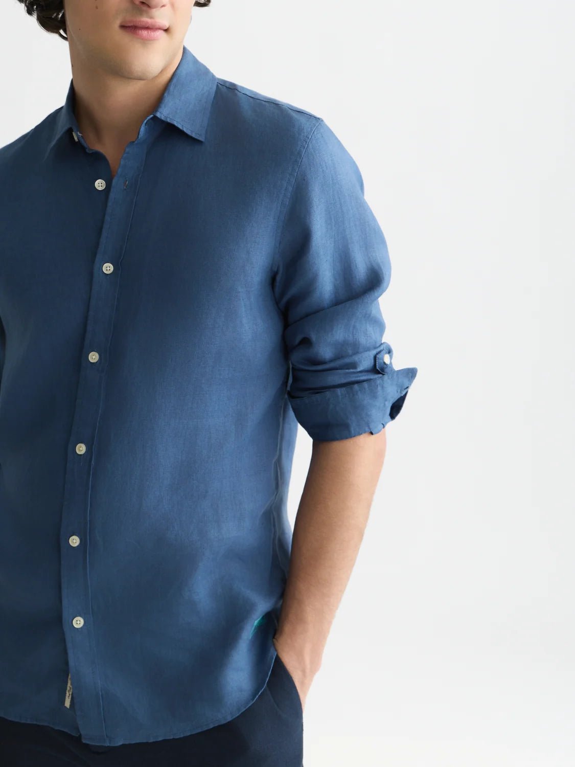 Seasonal Core Linen Regular-Fit Shirt Man Scotch & Soda Ensign Blue M