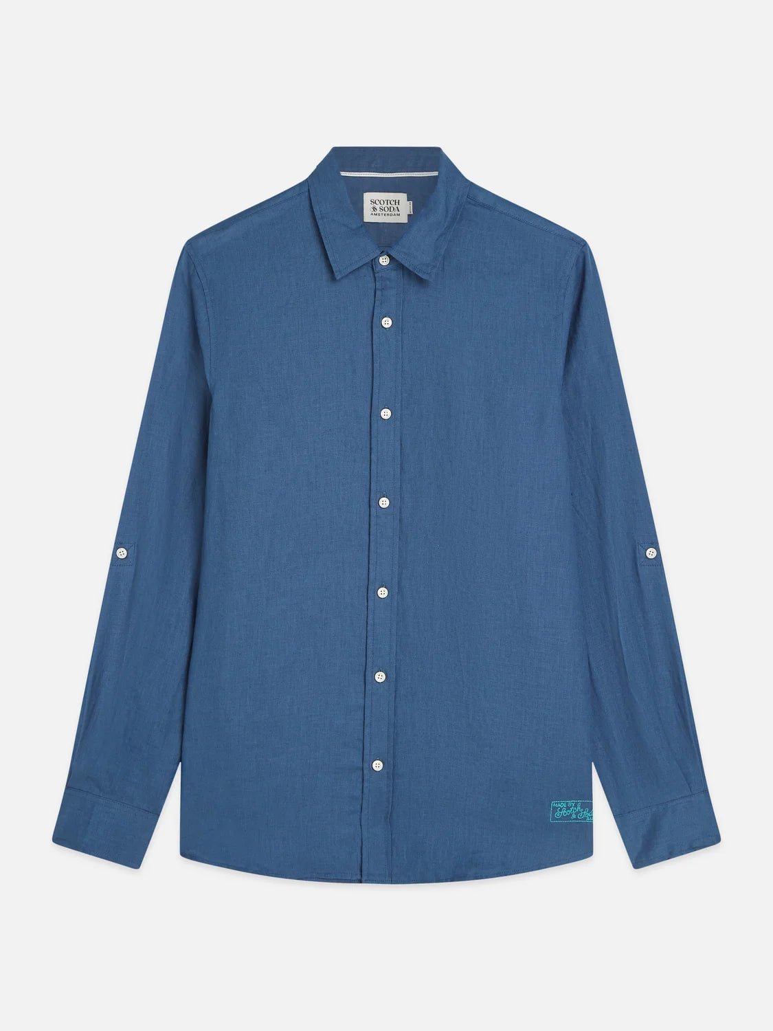 Seasonal Core Linen Regular-Fit Shirt Man Scotch & Soda Ensign Blue XL