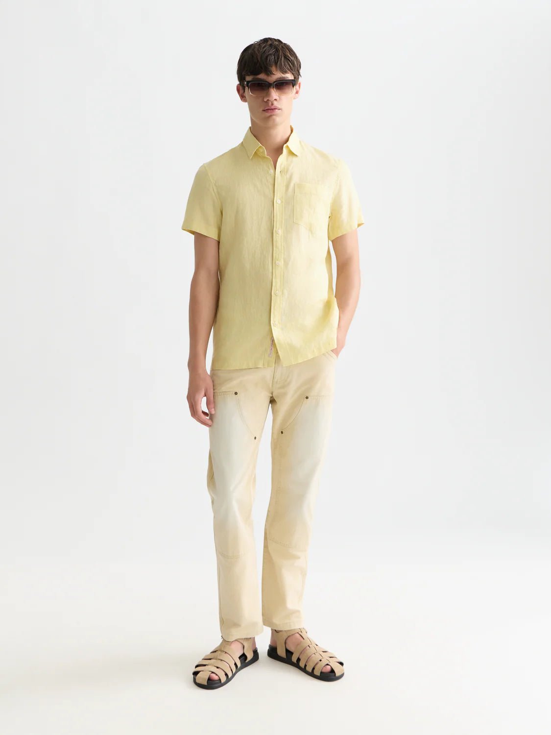 Seasonal Core Linen Regular-Fit Short-Sleeved Shirt Men Shirts Scotch Soda Homme