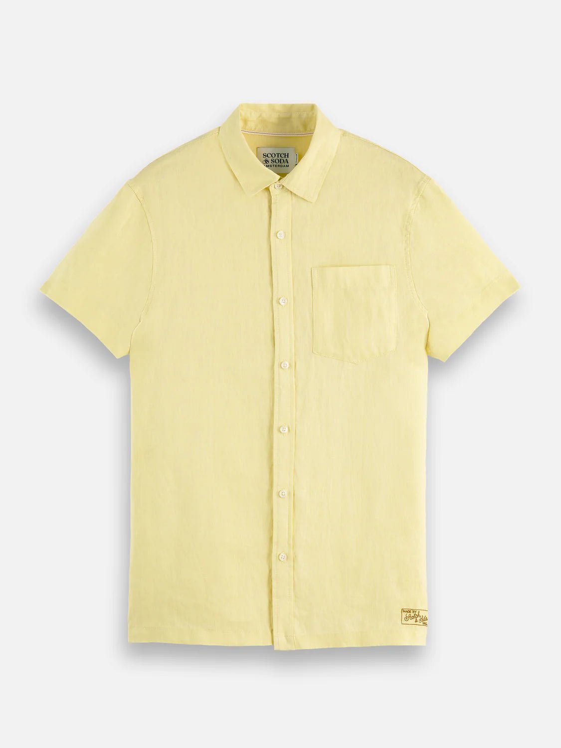 Seasonal Core Linen Regular-Fit Short-Sleeved Shirt Men Shirts Scotch Soda Homme
