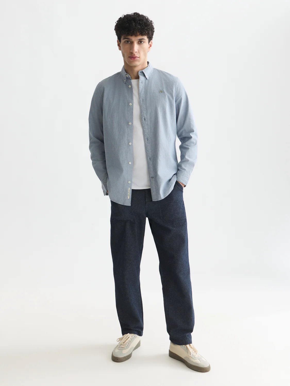 Seasonal Core Oxford Solid Regular-Fit Shirt Man Scotch & Soda L Ensign Blue