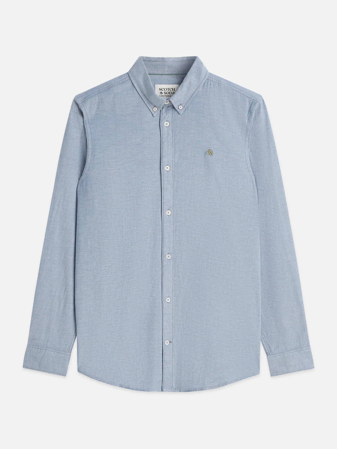 Seasonal Core Oxford Solid Regular-Fit Shirt Man Scotch & Soda XS Ensign Blue