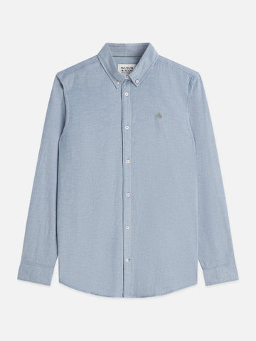 Seasonal Core Oxford Solid Regular-Fit Shirt Man Scotch & Soda XS Ensign Blue