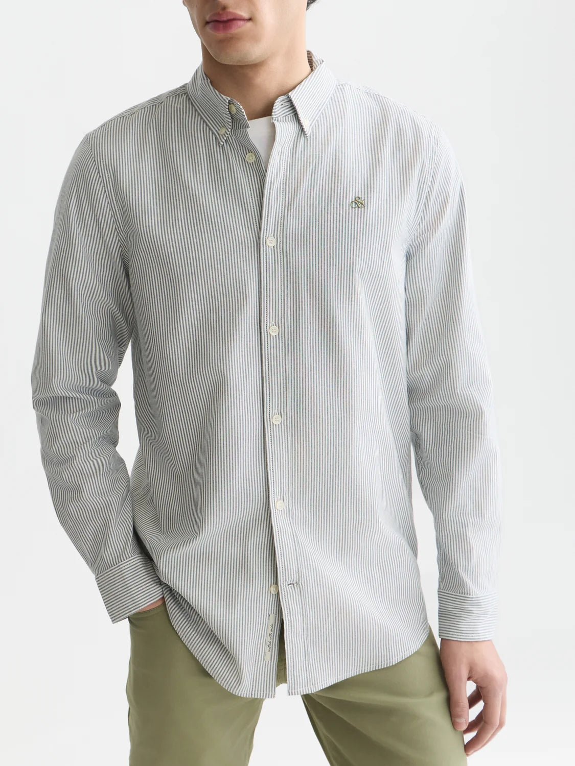 Seasonal Core Oxford Striped Regular-Fit Shirt Man Scotch & Soda Sky Captain Stripe XS
