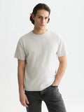 Seasonal Core Raw-Edged Garment-Dyed Relaxed-Fit T-Shirt Man Scotch & Soda Grey Dawn XS