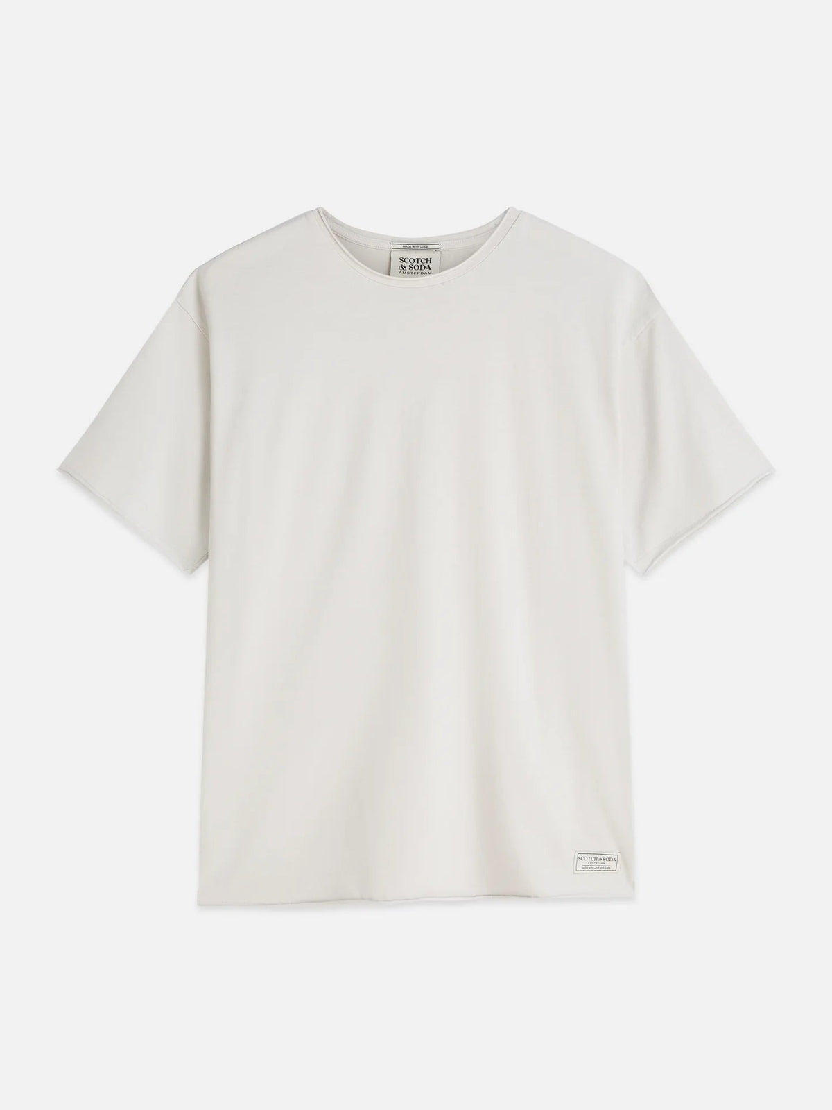 Seasonal Core Raw-Edged Garment-Dyed Relaxed-Fit T-Shirt Man Scotch & Soda Grey Dawn L