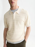 Seasonal Core Structured Knitted Regular-Fit Polo Man Scotch & Soda Eggnog XXL