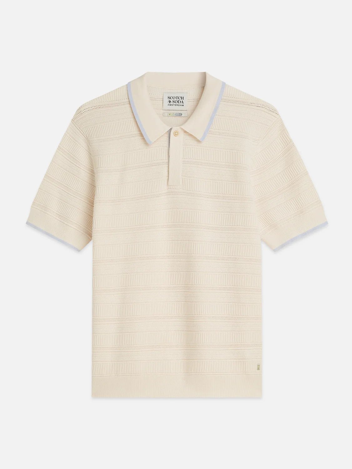 Seasonal Core Structured Knitted Regular-Fit Polo Man Scotch & Soda Eggnog M