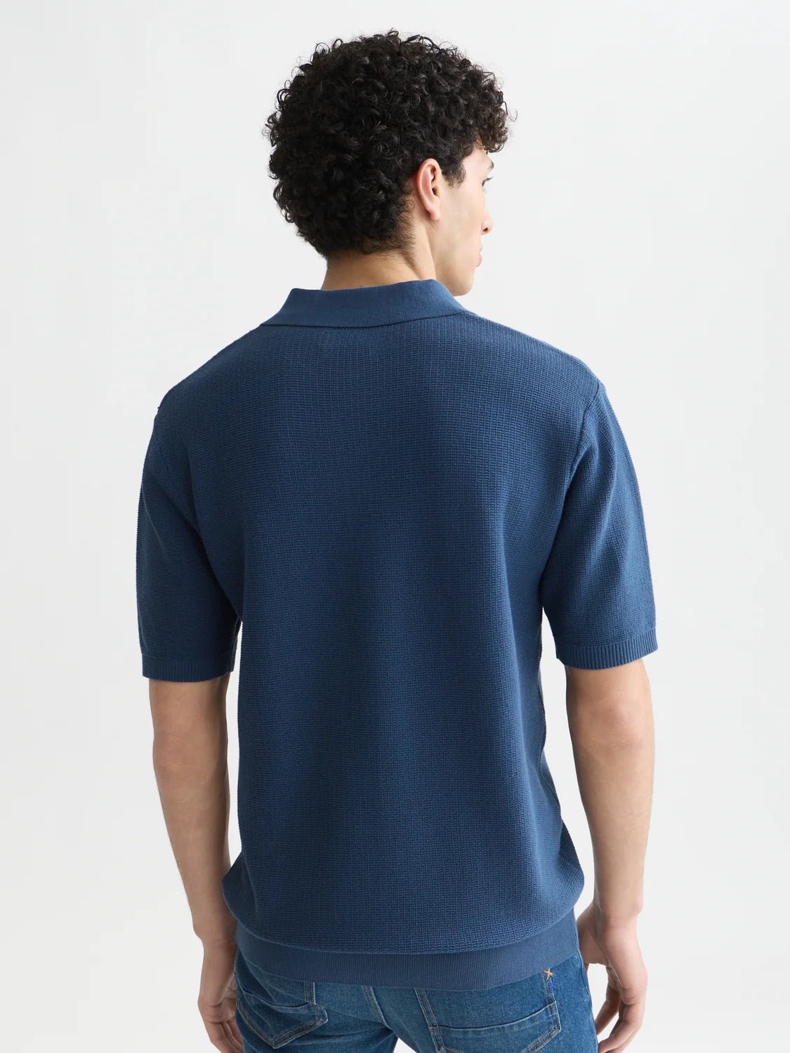 Seasonal Core Structured Knitted Regular-Fit Polo Man Scotch & Soda Ensign Blue L