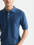 Seasonal Core Structured Knitted Regular-Fit Polo Man Scotch & Soda Ensign Blue M