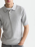 Seasonal Core Structured Knitted Regular-Fit Polo Man Scotch & Soda Grey Melange M