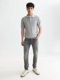 Seasonal Core Structured Knitted Regular-Fit Polo Man Scotch & Soda Grey Melange S