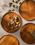 ROUND TEAK WOOD PLATES CUISINE Crusoe