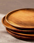 ROUND TEAK WOOD PLATES CUISINE Crusoe