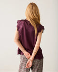 Sleeveless top with lace Woman SUMMUM 34 DARK-BURGUNDY