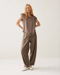 Sleeveless top with lace Woman SUMMUM 40 Taupe