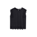 Sleeveless top with lace Woman SUMMUM 34 MIDNIGHT BLUE