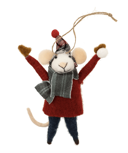 SNOWBALL SPENCER MOUSE ORNAMENT Indaba trading co