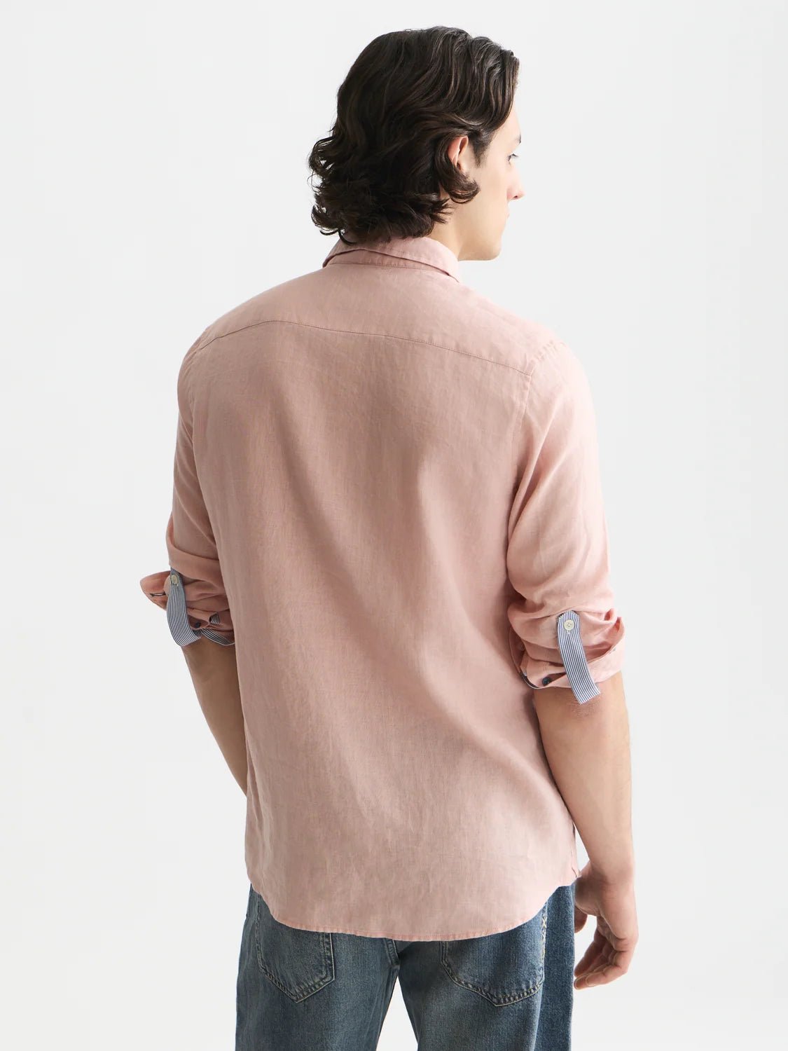 Solid Linen Regular-Fit Shirt Man Scotch & Soda Misty Rose M