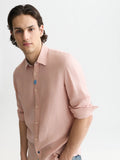 Solid Linen Regular-Fit Shirt Man Scotch & Soda Misty Rose S