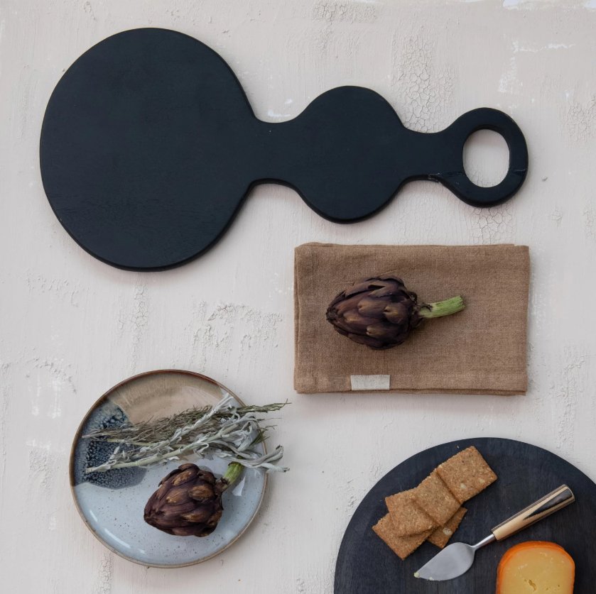 STONEWARE PLATE, REACTIVE GLAZE, BLUE & TAN COLOR Dining-Kitchenware Bloomingville   