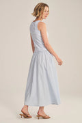 STRIPE RIB & POPLIN MIX MEDIA DRESS 1 Dresses VELVET Black S