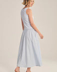 STRIPE RIB & POPLIN MIX MEDIA DRESS 1 Dresses VELVET Black S