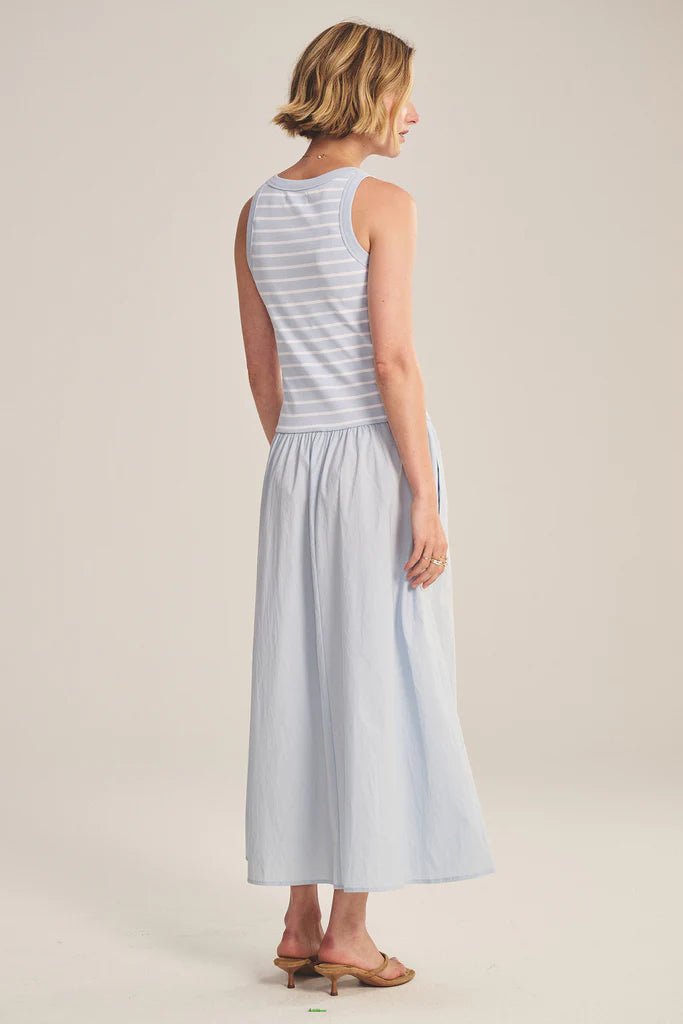 STRIPE RIB & POPLIN MIX MEDIA DRESS 1 Dresses VELVET Black M
