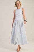 STRIPE RIB & POPLIN MIX MEDIA DRESS 1 Dresses VELVET Black XXL