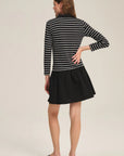 STRIPE RIB & POPLIN MIX MEDIA DRESS 2 Dresses VELVET MIDNIGHT S